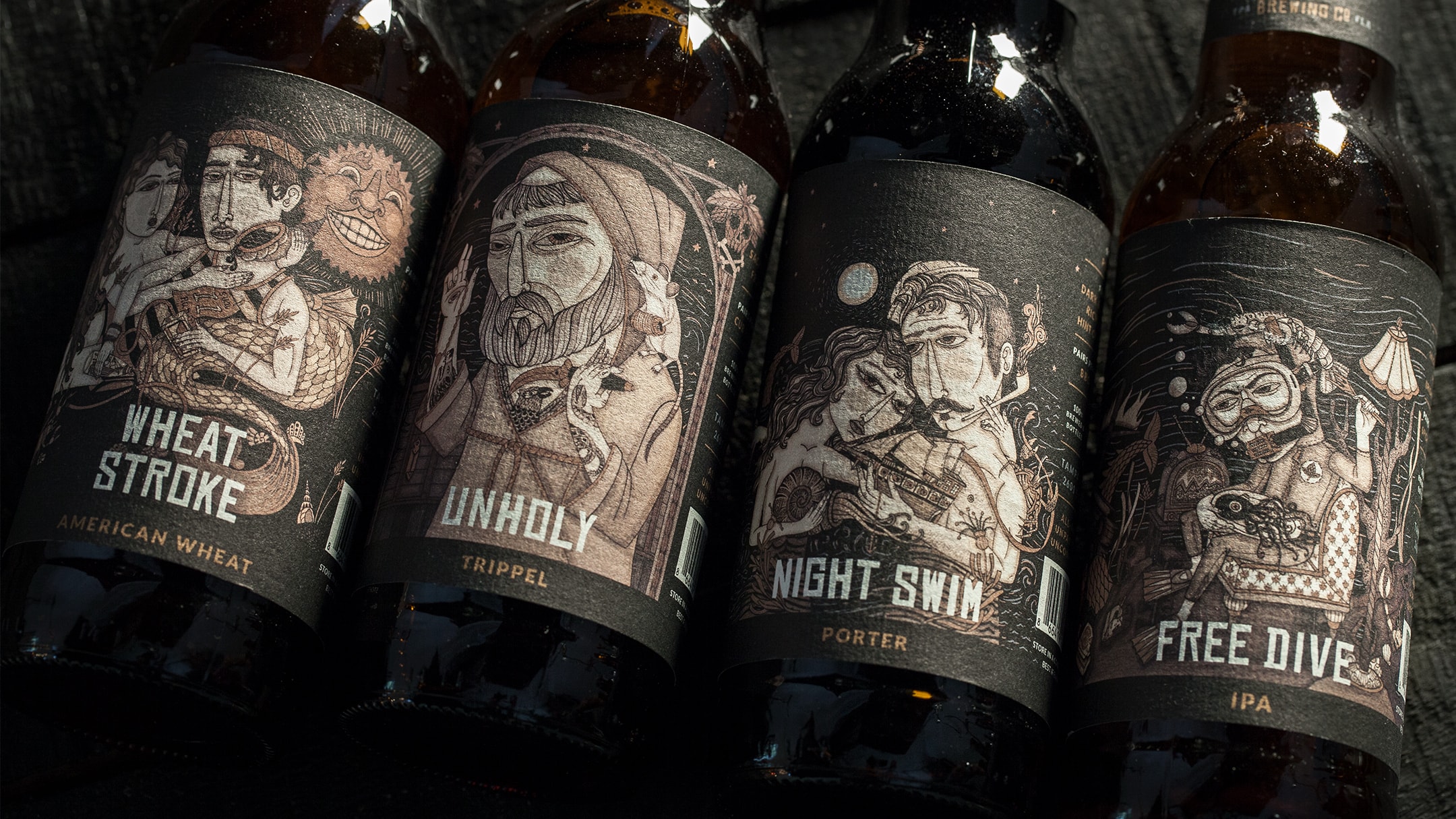 Coppertail Beer Bottle designs seen on their core 4.