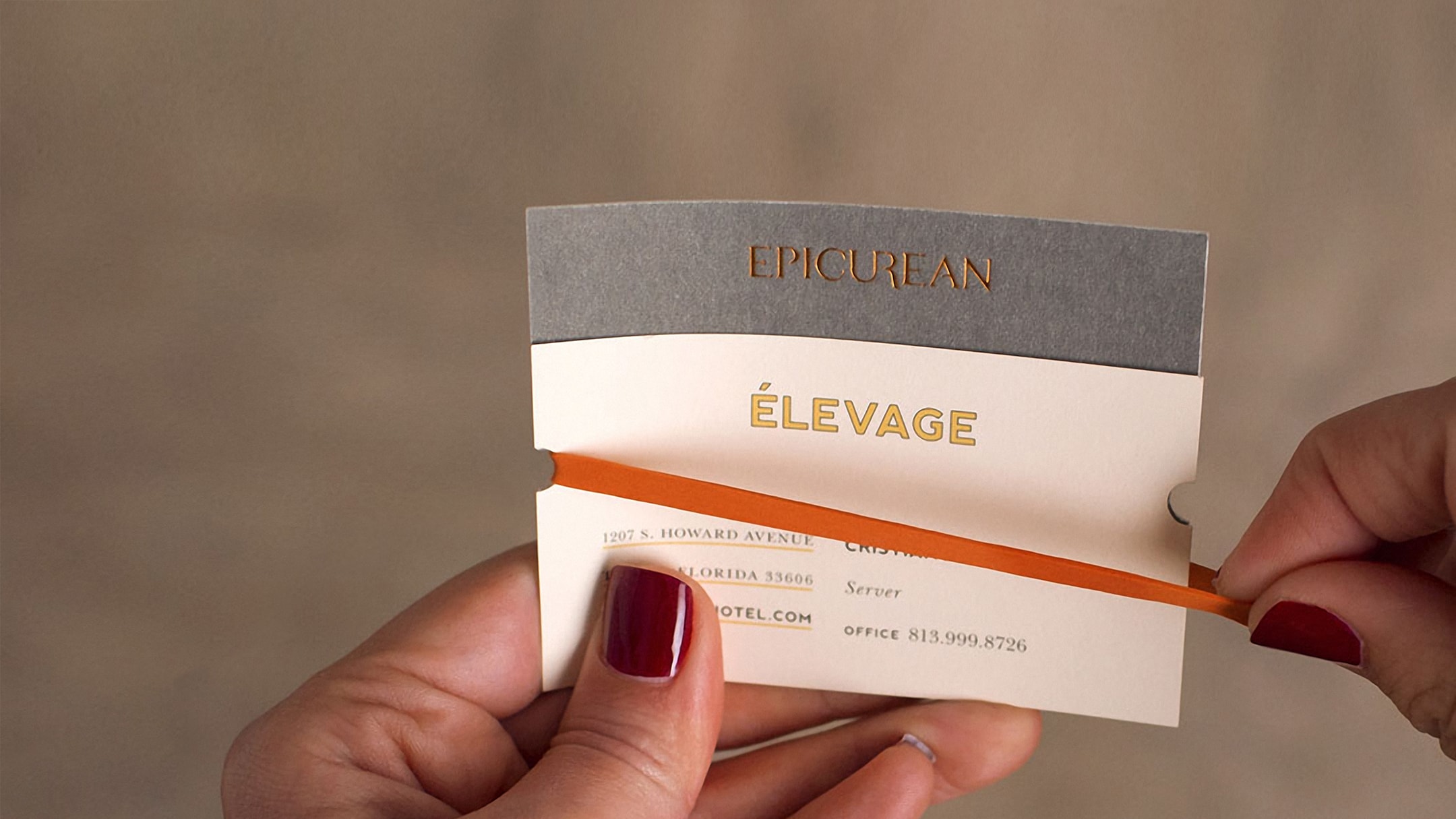 Epicurean Hotel branded business card