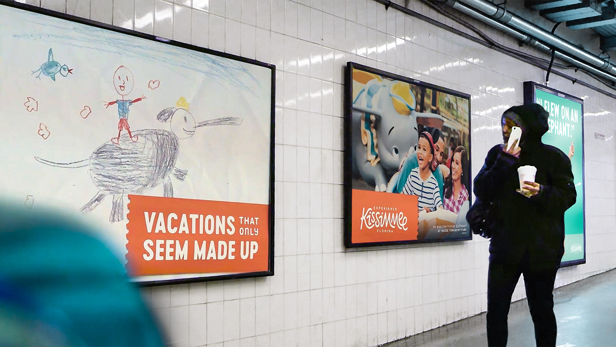 Experience Kissimmee ads in a subway.
