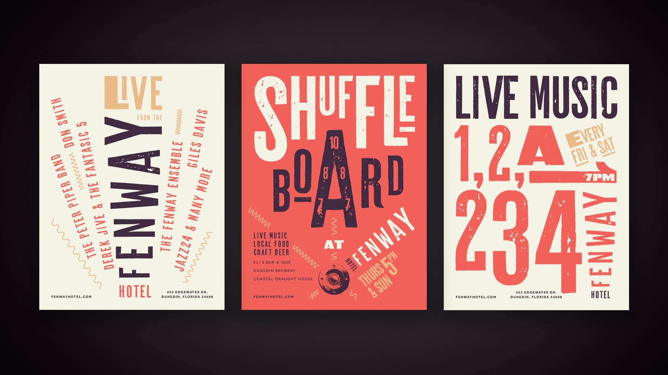 hotel branding elements for Fenway Hotel -hospitality branding project
