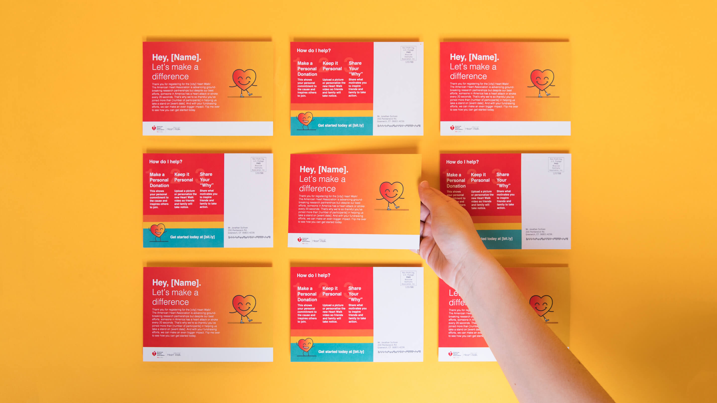 American Heart Associations Rebranded Heart Walk Experience Design - heartwalking cards