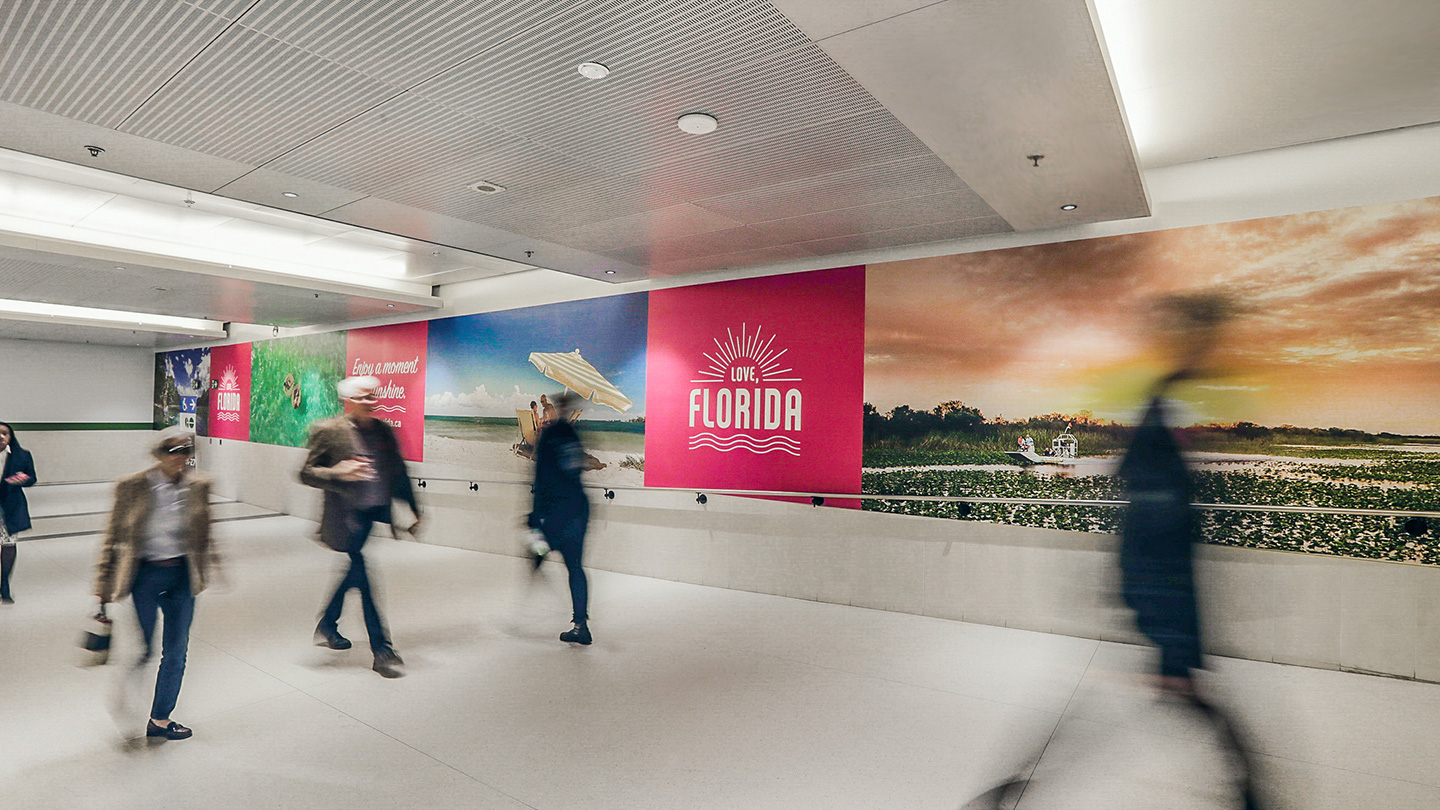 Florida Day in Canada's Integrated Marketing Campaign Creative Example - train station banner