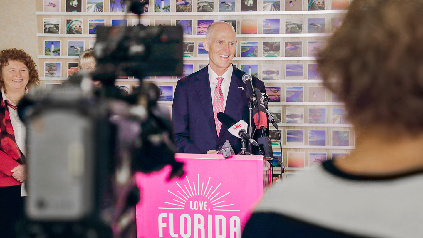 Florida Day in Canada's Integrated Marketing Campaign Creative Example - experience marketing activation - governor Rick Scott's speech