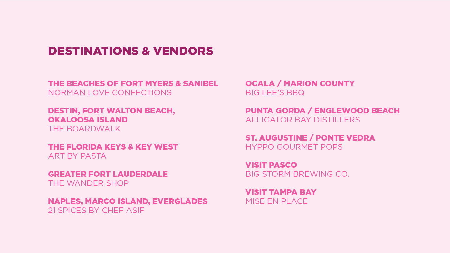 Sunshine Shuffle List of Vendors